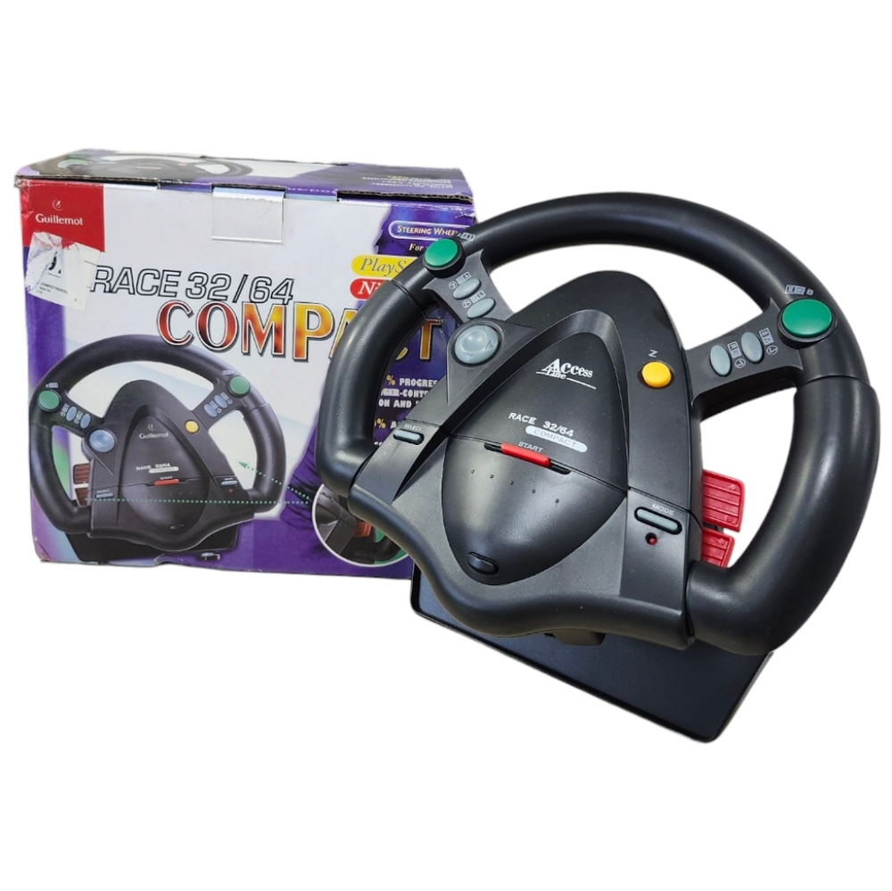 Nintendo 64 & Playstation 1 Guillemot Steering wheel Race 32/64 Compact